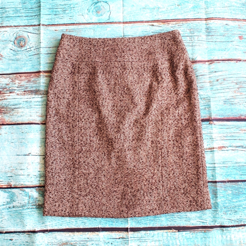 Michael Kors brown tweed skirt size 2